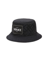 Versace Greca Logo Applique Nylon Bucket Hat