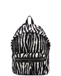 Black and White Print Canvas Backpack