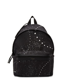 Saint Laurent Black Canvas Galaxy City Backpack