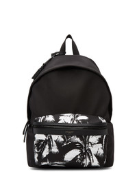 Saint Laurent Black Canvas Palm City Backpack