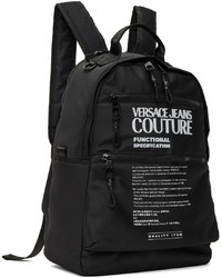 VERSACE JEANS COUTURE Black Logo Backpack