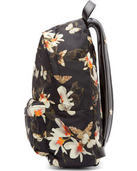 Givenchy Black Magnolia Print Nylon Backpack