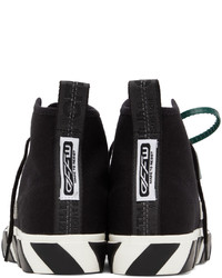 Off-White Black Mid Top Vulcanized Sneakers