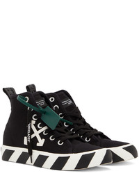 Off-White Black Mid Top Vulcanized Sneakers