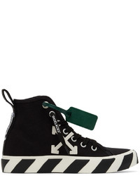 Off-White Black White Mid Top Vulcanized Sneakers
