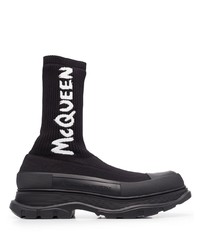 Alexander McQueen Logo Print Sock Boots