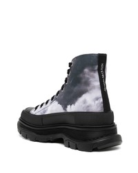 Alexander McQueen Sky Print Tread Slick Boots