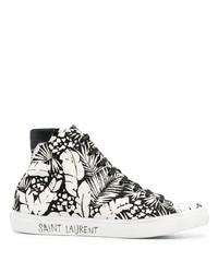 Saint Laurent Tropical Print High Top Sneakers
