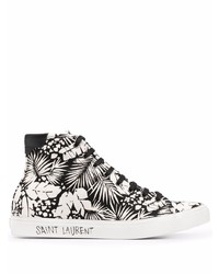 Saint Laurent Tropical Print High Top Sneakers