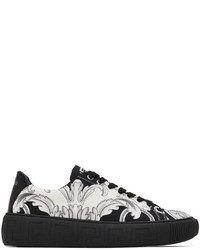 Versace Black White Canvas Sneakers