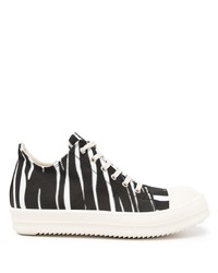 Rick Owens DRKSHDW Zebra Print Low Top Canvas Sneakers