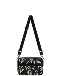 Black and White Print Canvas Messenger Bag