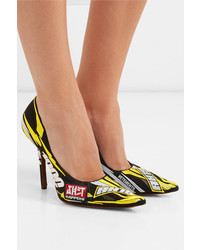 Vetements Race Printed Embroidered Canvas Pumps