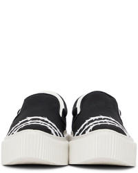 Undercoverism Black White Barbed Wire Slip On Sneakers
