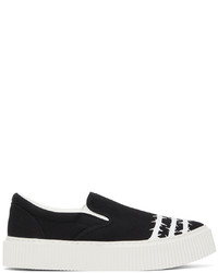 Undercoverism Black White Barbed Wire Slip On Sneakers