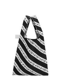 Alexander Wang Black And White Large Jacquard Logo Shopper Tote
