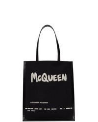 Alexander McQueen Black Graffiti Logo Tote