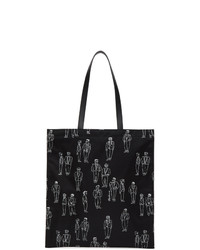 Moschino Black Graphic Printed Tote Bag