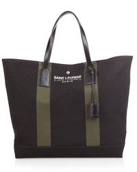 Saint Laurent Canvas And Leather Tote