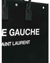 Saint Laurent Medium Noe Rive Gauche Logo Canvas Tote