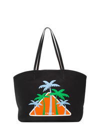 Prada Palms Logo Tote Bag