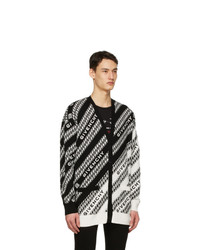 Givenchy Black And White Oversized Chain Cardigan