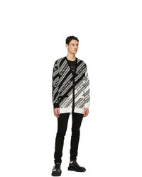 Givenchy Black And White Oversized Chain Cardigan