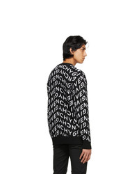 Givenchy Black And White Refracted Logo Cardigan