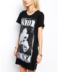 Religion Oversized T Shirt Dress With X Ray Flower Print