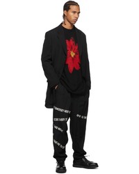 Yohji Yamamoto Black 2 Tuck Message Trousers