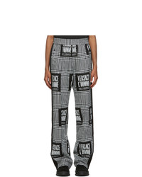 Versace Black And White Address Plate Track Pants