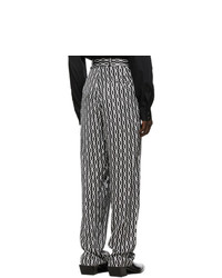 Gmbh Black And White Pleated Chains Trousers