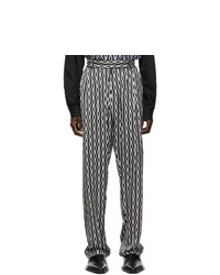 Gmbh Black And White Pleated Chains Trousers
