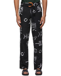 Bloke Black Hand Dyed Graphic Trousers