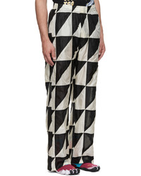 Vyner Articles Black White Silk Trousers