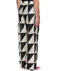 Vyner Articles Black White Silk Trousers