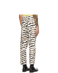 Dries Van Noten Off White And Black Len Lye Edition Graphic Trousers