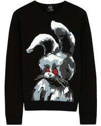 MCQ Alexander Ueen Angry Bunny Printed Cotton Jersey Sweatshirt