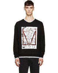 McQ Alexander Ueen Black Geometric Beetle Sweatshirt