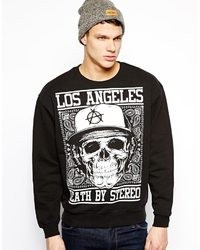 Asos Oversized Sweatshirt With Los Angeles Print Black
