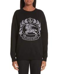 Burberry Bilston Logo Jacquard Merino Wool Blend Sweater