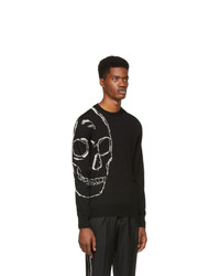 Alexander McQueen Black And Ivory Skull Sweater