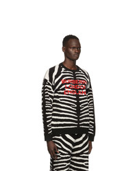 Burberry Black And White Jacquard Zebra Sweater