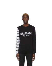 Balmain Black And White Logo Sweater