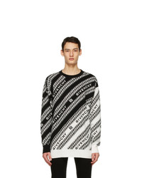 Givenchy Black And White Oversized Chain Sweater