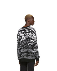 Marcelo Burlon County of Milan Black And White Wool All Over Mountains Sweater