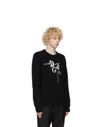 Dolce and Gabbana Black Cashmere And Wool Dna Sweater