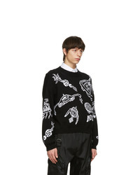 Moschino Black Cotton Space Sweater