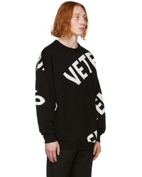 Vetements Black Giant Logo Sweater