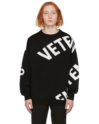 Vetements Black Giant Logo Sweater